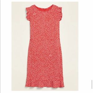 Sleeveless Ruffle-Trim Sheath Dress